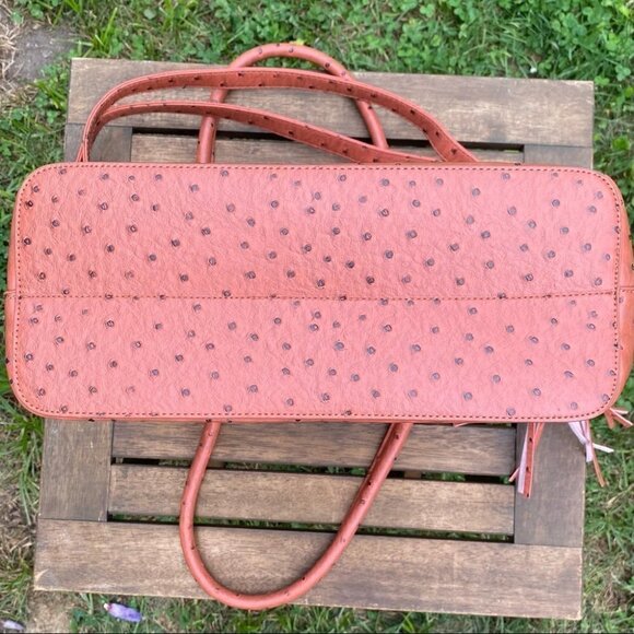 Grossi Burnt  Orange Textured Faux Leather Handbag - Picture 8 of 14